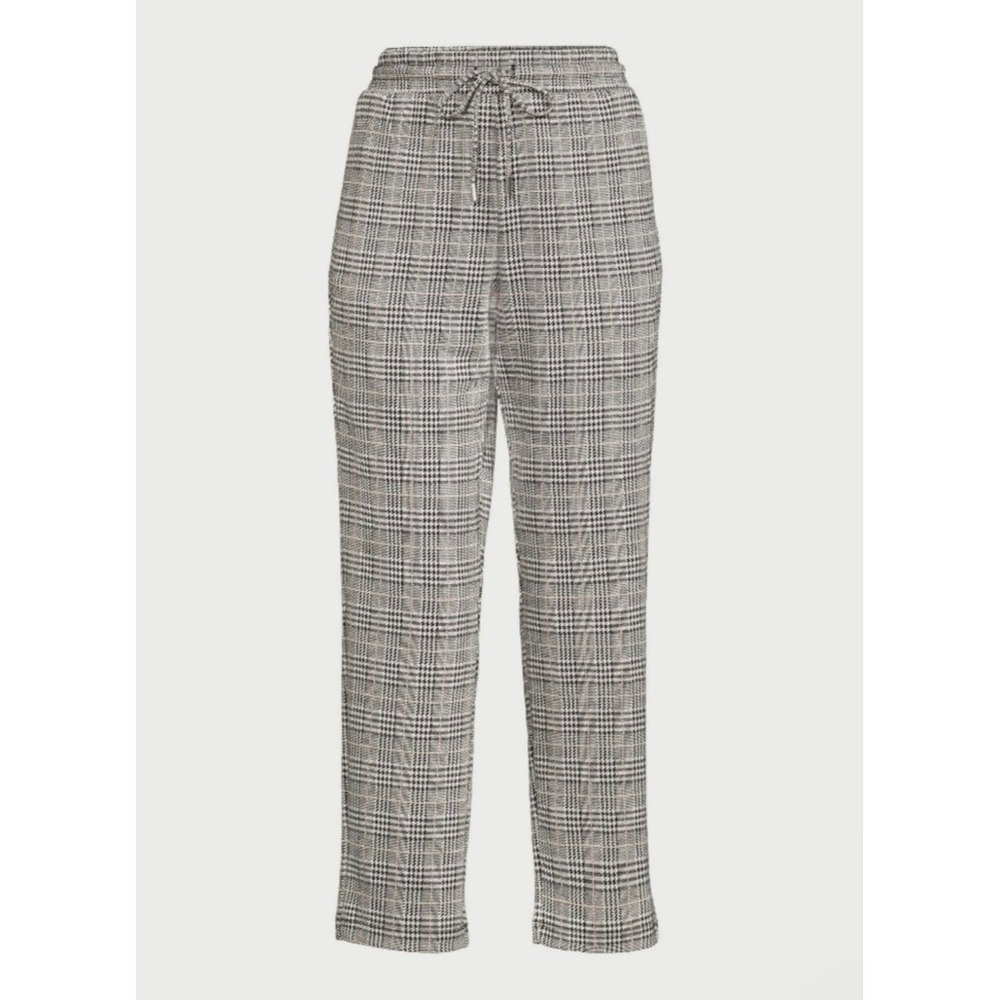 (B5) Time and Tru XL 16-18 Black White Glen Plaid Drawstring Trousers Pants
